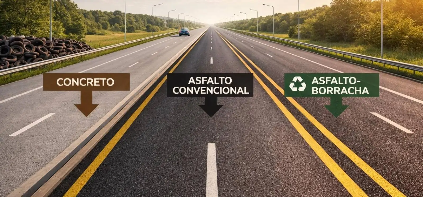 Avanço da pavimentação em concreto ameaça indústria de reciclagem de pneus