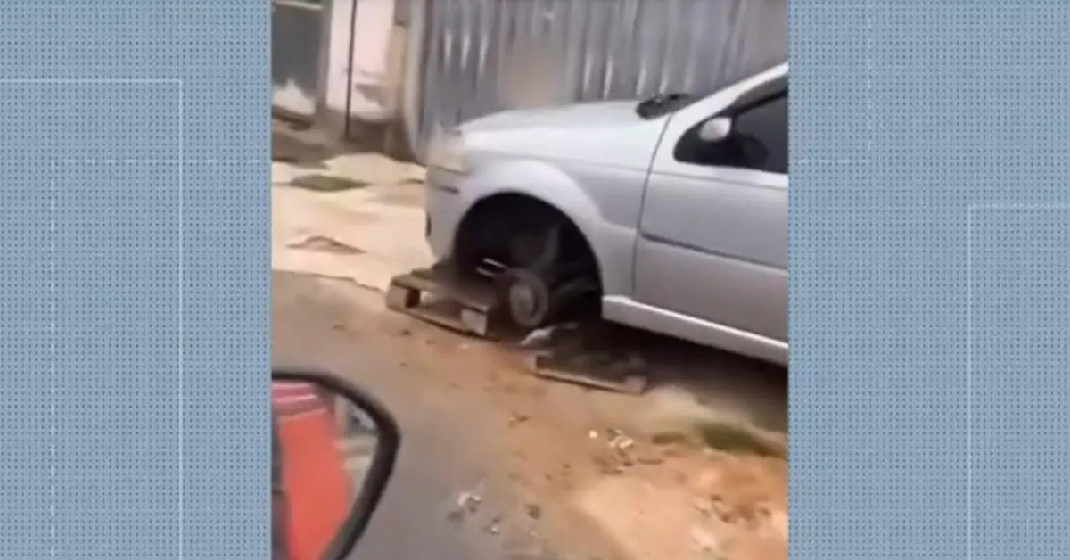 "Arrastão do pneu’: carros amanhecem sem rodas na Baixada Fluminense