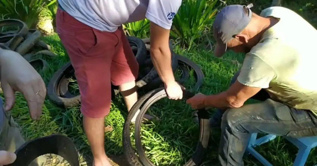 Aprenda a fazer cerca ecológica com pneus: ‘merece um prêmio’