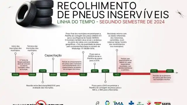 Dengue em SC: inscrições para a segunda etapa da campanha de recolhimento de pneus vão até dia 9