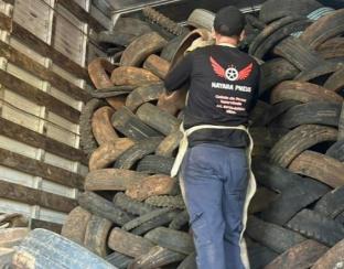 Ecoponto descarta corretamente 100m³ de pneus