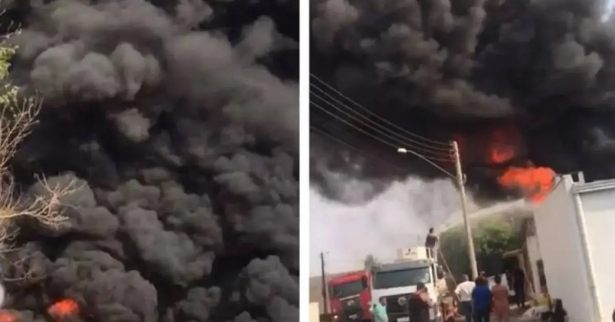 Incêndio de grandes proporções consome reciclagem e atinge casas no Ipanema em Fernandópolis; Vídeo