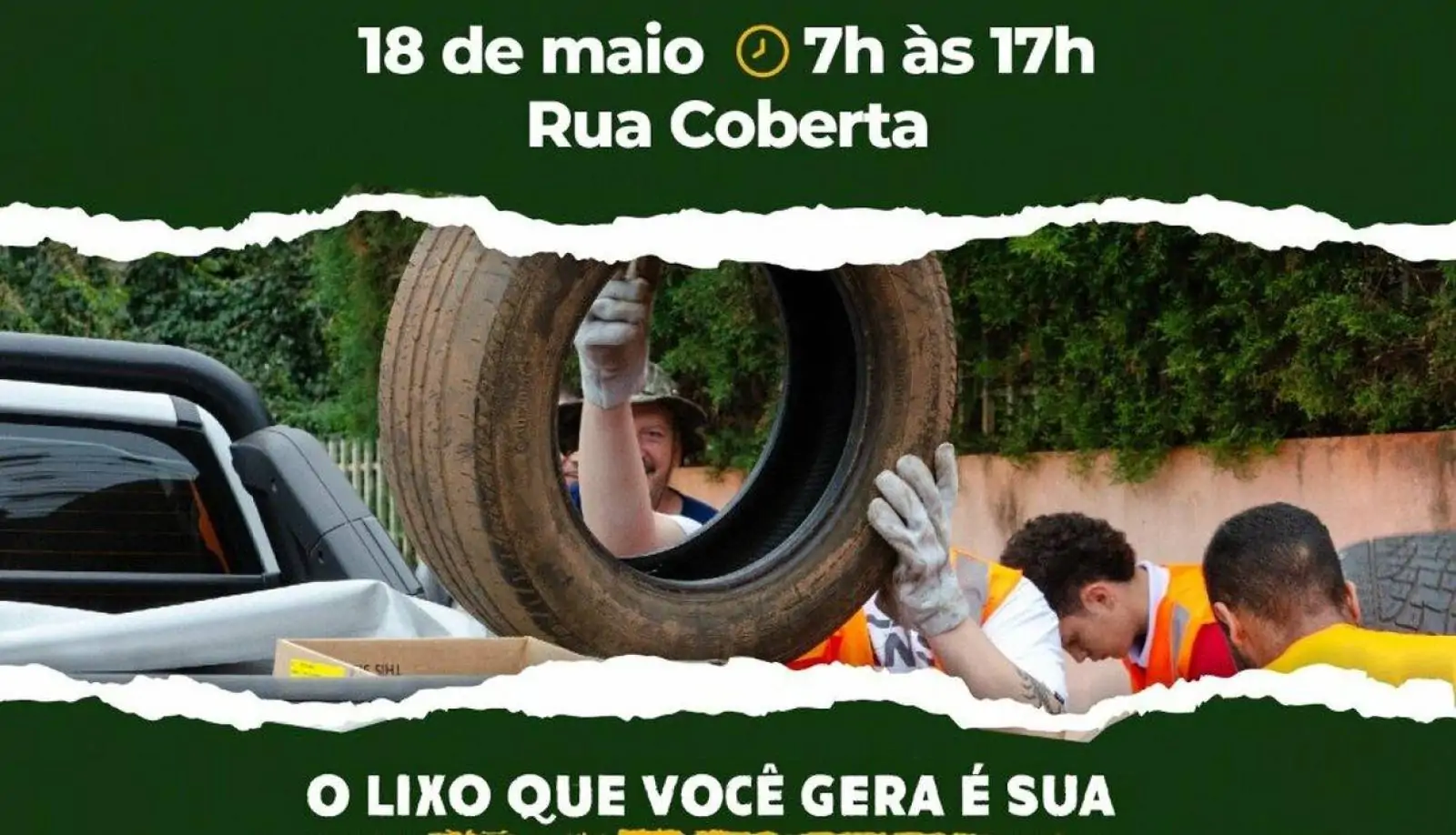 Mais uma ação de descarte de pneus será realizada nesta quinta em Concórdia