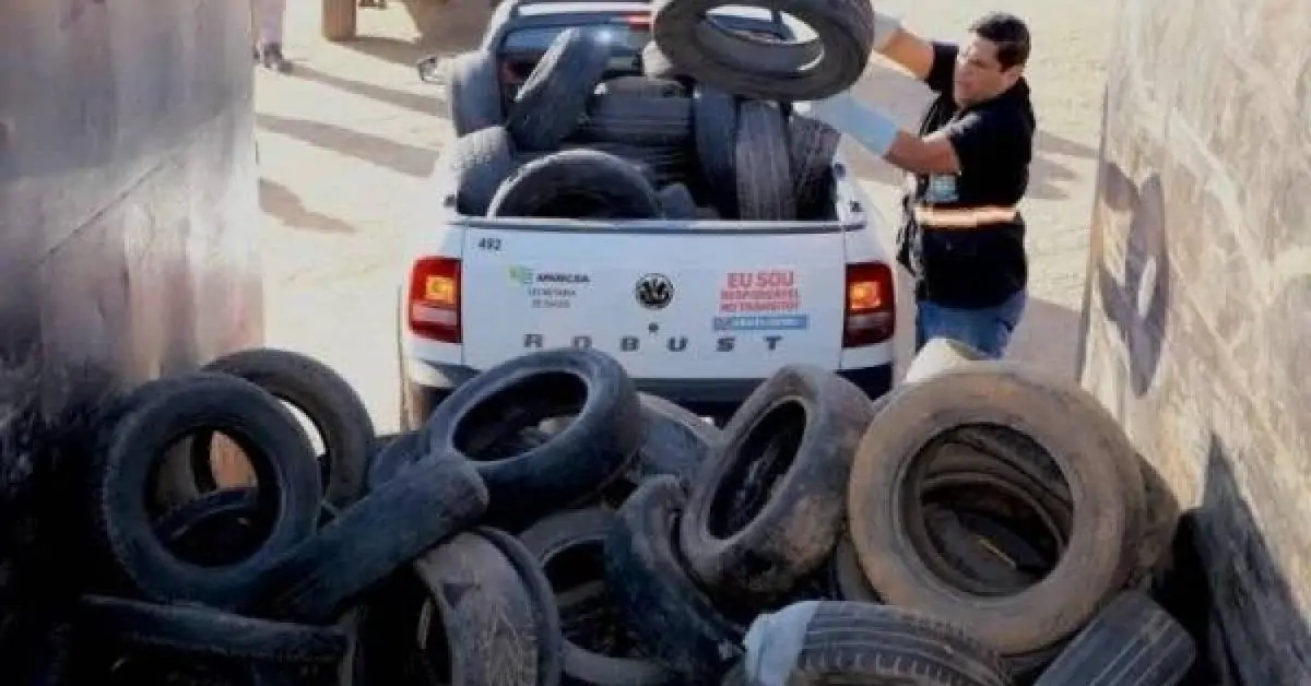 Mutirão contra dengue em Aparecida vai recolher 12 mil pneus até sexta