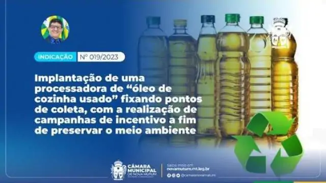 Para assegurar preservação ambiental José da Paixão propõe coleta e implantação de Processadora para reciclagem de óleo de cozinha