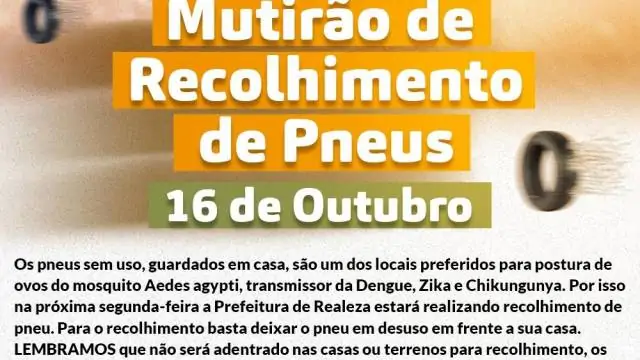 Prefeitura de Realeza anuncia mutirão de recolhimento de pneus