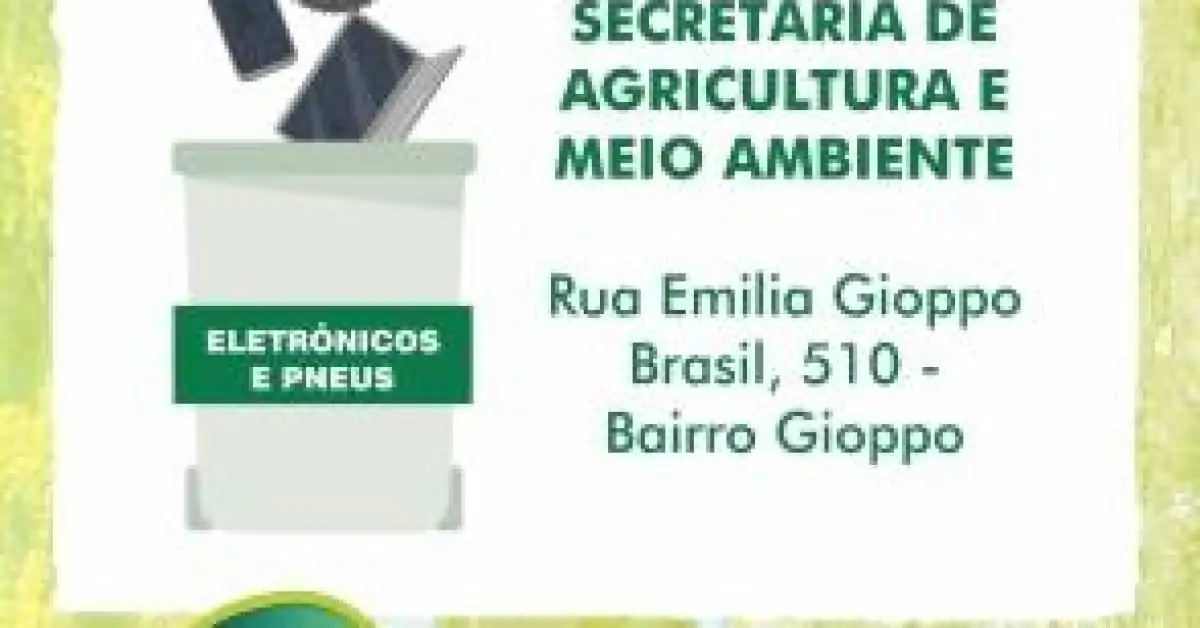 Secretaria de Agricultura recebe resíduos eletrônicos e pneus