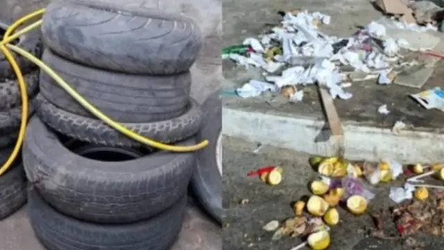 Sistema de recolhimento de pneus avança, mas descarte incorreto de lixo preocupa na região de bares e restaurantes da Fraga Maia