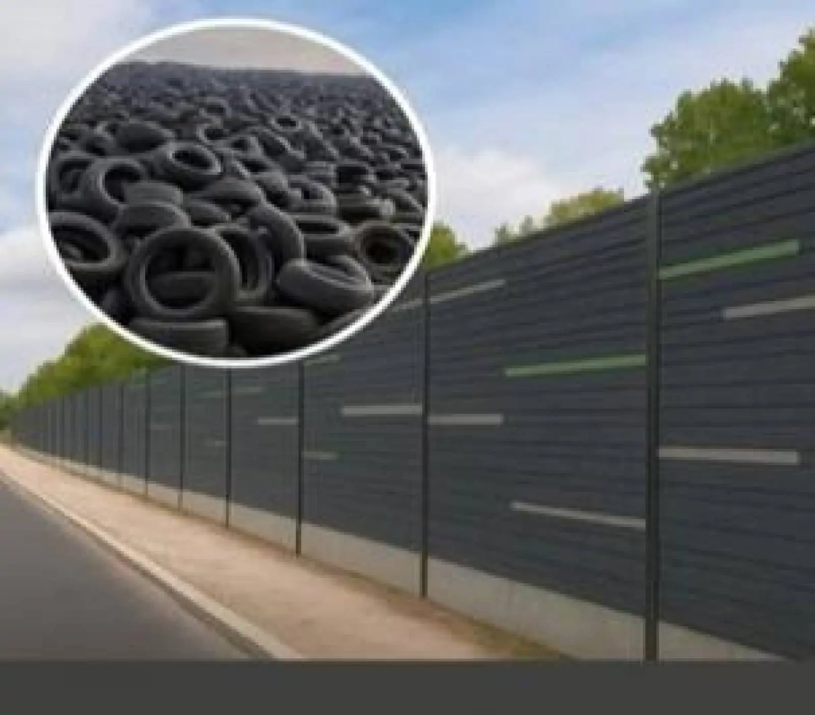 Transformando pneus em barreiras acústicas