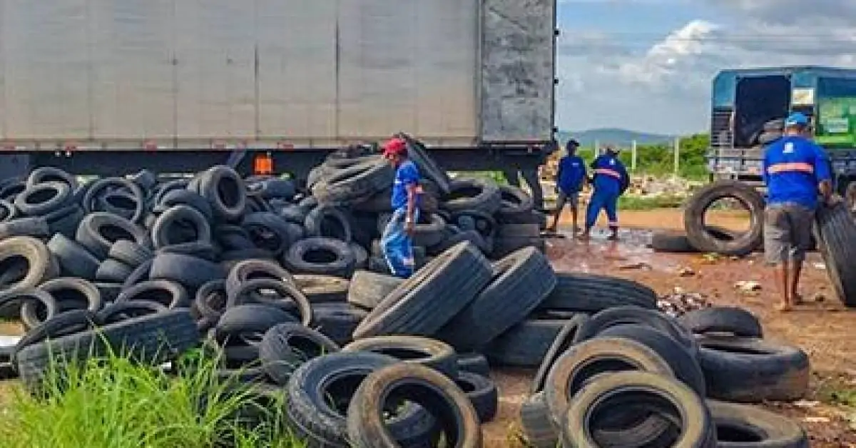 Várzea Alegre destina mais de 15 toneladas de pneus inservíveis para reciclagem