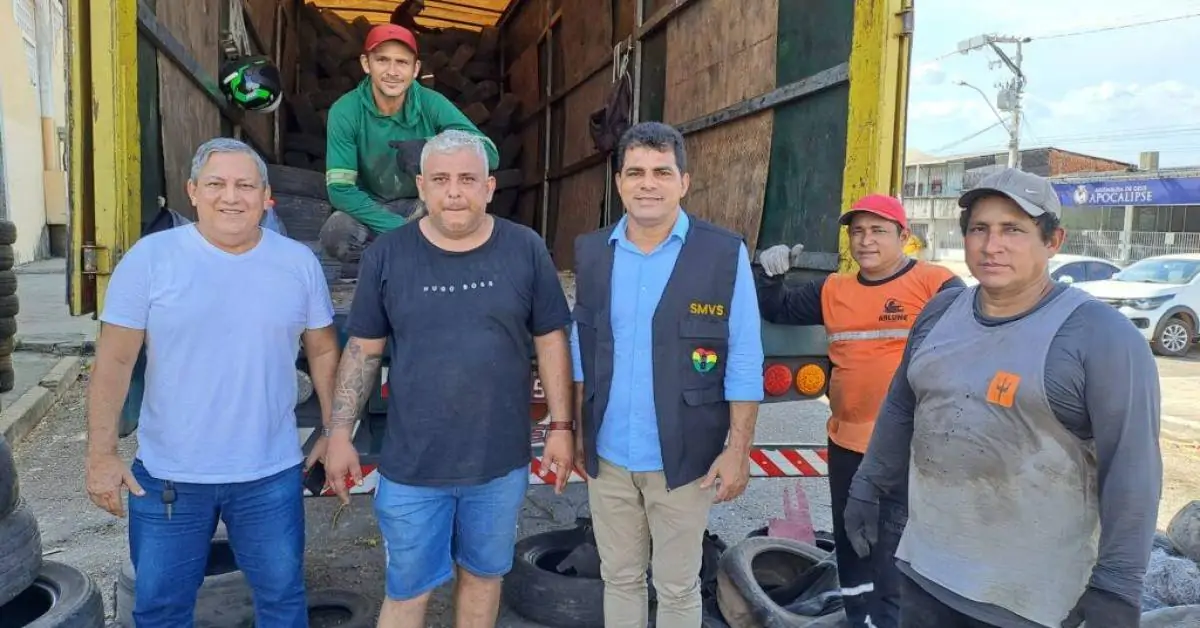 Vigilância em Saúde e Zeladoria Urbana realizam ação para descarte correto de pneus